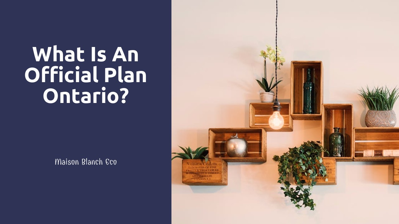 What is an official plan Ontario?